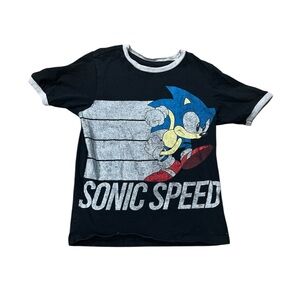 Sega Sonic the Hedgehog Black Graphic Short Sleeve Tee for Kids